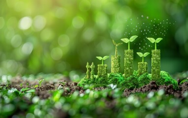 Green factory industry for good environment ozone air low carbon footprint production concept