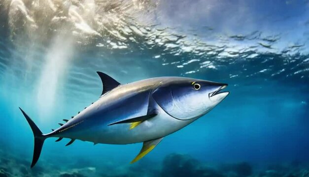 Yellowfin Tuna in the ocean 