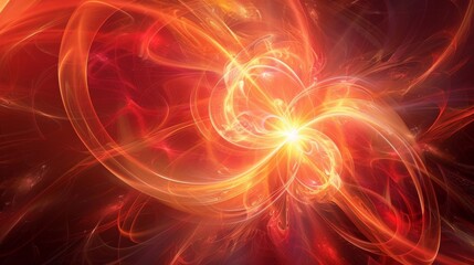 A digital art of a swirling orange and red swirl, AI