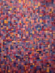 Fototapeta premium Mesmerizing array of colorful squares, rectangles fills canvas, creating vibrant mosaic that captures viewers attention. Each individual shape, painted with meticulous precision.