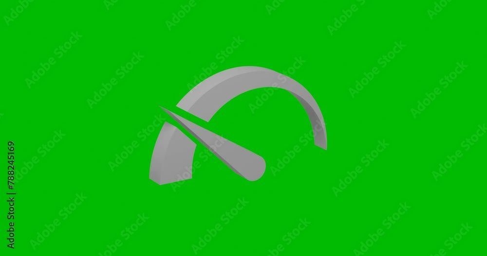 Poster animation of rotation of a white tachometer symbol with shadow. simple and complex rotation. seamles