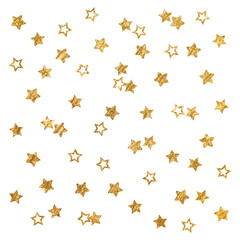 Png gold sparkly stars sticker, aesthetic shape, transparent background