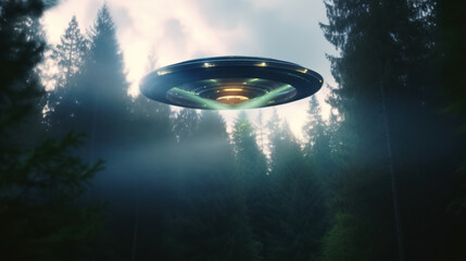 Fototapeta na wymiar flying saucer, UFO, aliens, science fiction, close