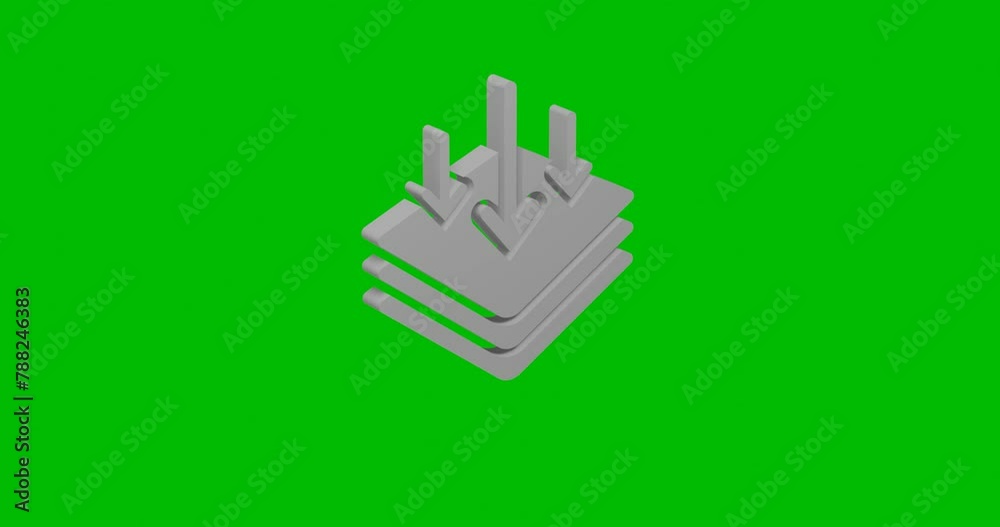 Poster animation of rotation of a white absorbent symbol with shadow. simple and complex rotation. seamless