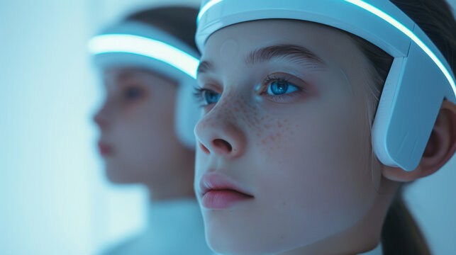 Revolutionary technology enabling telepathic communication through sleek futuristic headbands