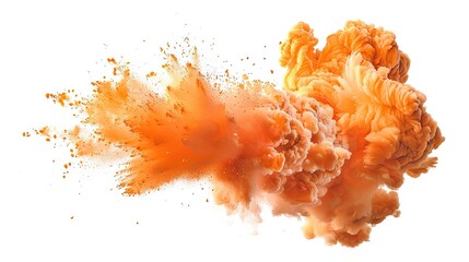 Vibrant Orange Powder Explosion Creates Energetic Visual Impact