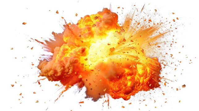 Explosive Energy: Captivating Illustration of a Fiery Bomb Blast
