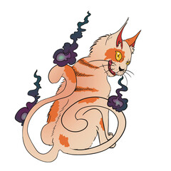 illustration d&eacute;mon chat japonais