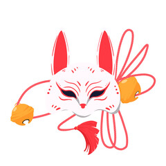 Masque de renard japonais