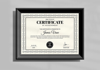 Certificate Of Achievement Layout With Elegant Border