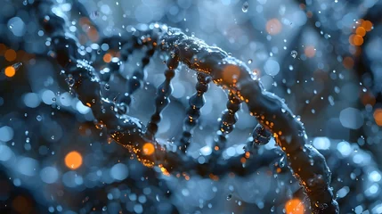 Fotobehang Exploring the Genomic Symphony: DNA Analysis and Repair. Concept Genomics, DNA Analysis, Genetic Repair, Genome Sequencing, Molecular Biology © Ян Заболотний