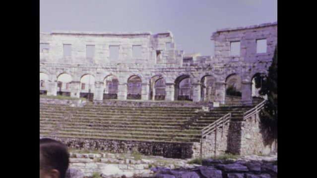 Croatia 1975: Historic Pula Amphitheater View