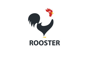 rooster silhouette logo. vector logo isolated on white background