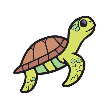 turtle animal Line  filled illustration can be used for logos