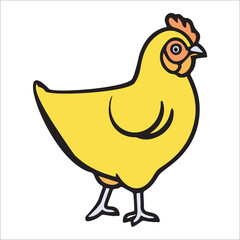 hen Line  filled illustration can be used for logos