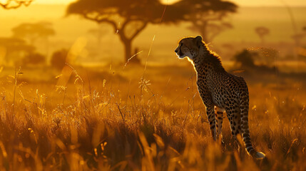 Cheetah in golden light 