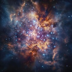Nebula's Fiery Heart in Stellar Birth
 - obrazy, fototapety, plakaty