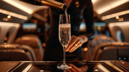 Champagne being poured into a glass