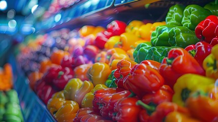 Fototapeta na wymiar Shopper selecting fresh produce, macro detail, vibrant colors, healthy lifestyle, grocery store visit
