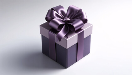 Obraz premium deep purple gift box with ribbon