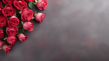 Red roses on background. Romantic, love, wedding, anniversary concepts. Mother's day.