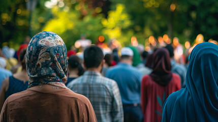 people of different faiths, heads bowed in silent reflection for the National Day of Prayer, symbolizing unity and interfaith harmony  - obrazy, fototapety, plakaty