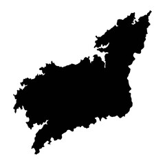 Obraz premium Map of the Province of A Coruna, administrative division of Spain. Vector illustration.