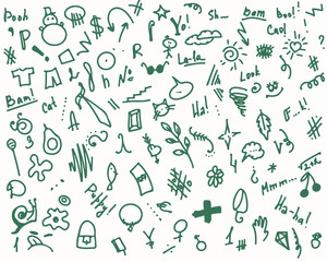 Black and white doodle image. Vector image.