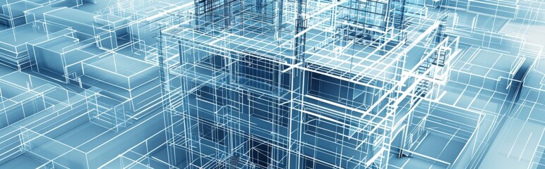 Obraz premium Lines and engineering drawing, concept of building contracting and architectural construction 