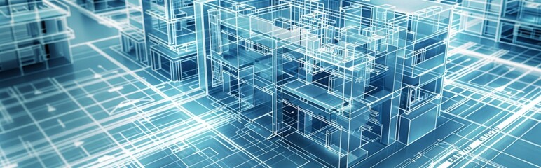 Fototapeta premium Lines and engineering drawing, concept of building contracting and architectural construction 