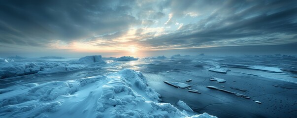 Simplicity of a tundra horizon. - obrazy, fototapety, plakaty