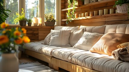 Soothing Light for Sleep Harmony: Embrace Minimalism & Wellness. Concept Minimalist Bedroom, Sleep Hygiene, Relaxation Techniques, Wellness Tips
