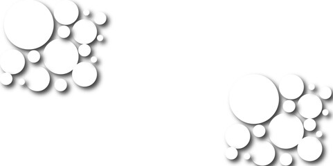 Modern abstract white bubble background with circles. Banner pattern with copy space Abstract blank geometric circle abstract white background with circles cut out drop shadow background.