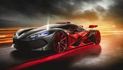 Racing car beauty with beast 