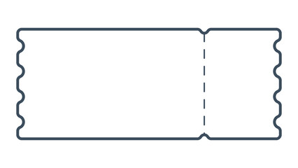 PNG outline flight ticket element, transparent background