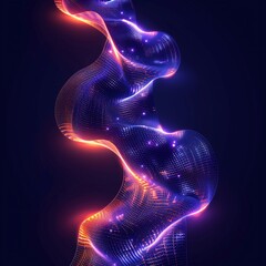 Naklejka premium wallpaper of Purple DNA organic form on a black background