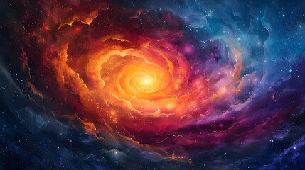 Spiral of Serenity: A Cosmic Harmony. Concept Cosmic Harmony, Spirals, Serenity, Meditation, Universe - obrazy, fototapety, plakaty