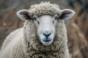 Sheep portrait. Farm animal face