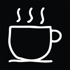 simple hot tea cup icon outline