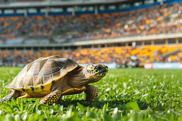 cute turtle on the stadium