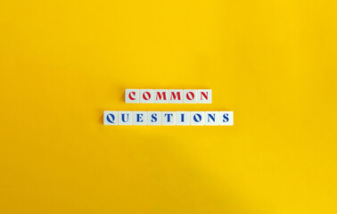 Common Question Banner. Text on Letter Tiles on Yellow Background. Minimalist Aesthetics.