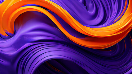 orange and lilac background curls in the shape of an oyster.