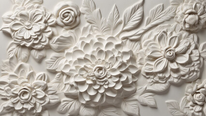 flower molding on white clay