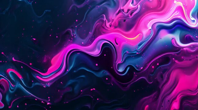Pink and blue abstract fluid background with liquid and dynamic shapes blending into each other
