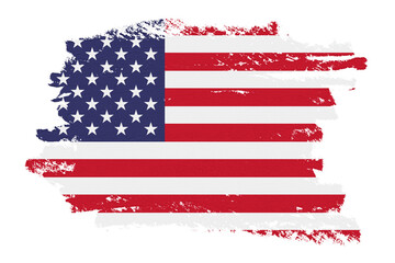 USA flag png sticker, paint stroke design, transparent background © Rawpixel.com