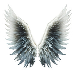 White angel wings. Generative AI