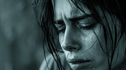Close-up of person with wet hair