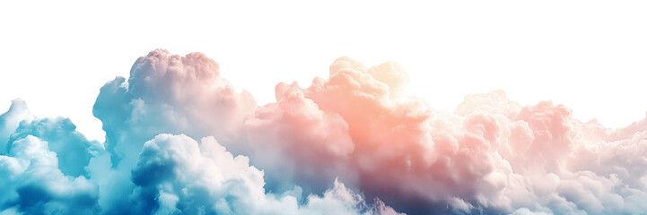 Pink and blue clouds isolated on transparent background. - obrazy, fototapety, plakaty