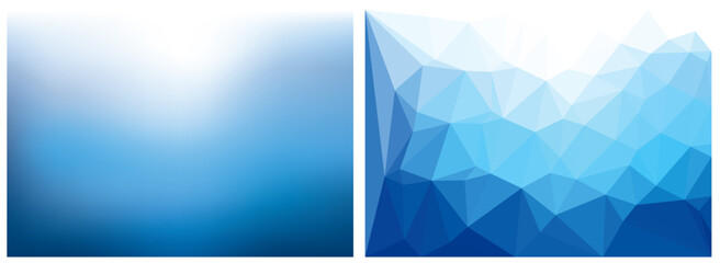 vectorabstract blue background in two variations, like mash and like triangles - obrazy, fototapety, plakaty