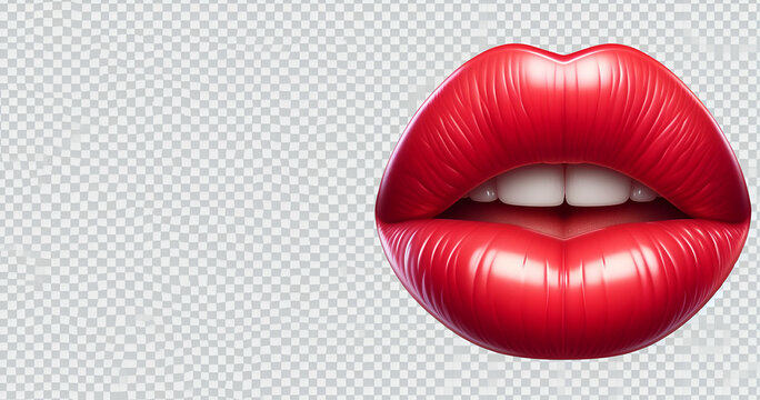 A photo of a woman's mouth with red lipstick, generative ai